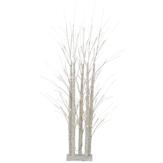 4Ft Pre-Lit White Birch Twig Tree Cluster Christmas Decoration, Warm White LED Lights By Northlight | 4 ft | Michaels®